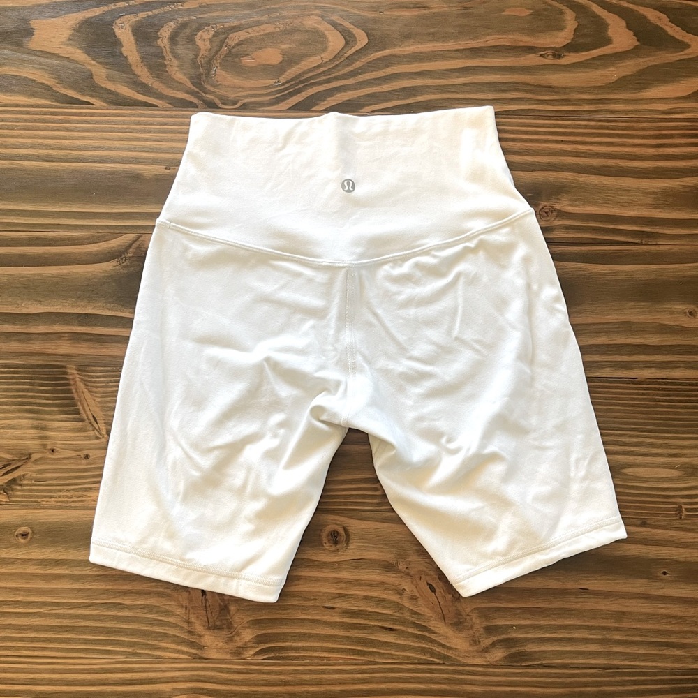 Lululemon Athletica White High-Waisted Bike Shorts